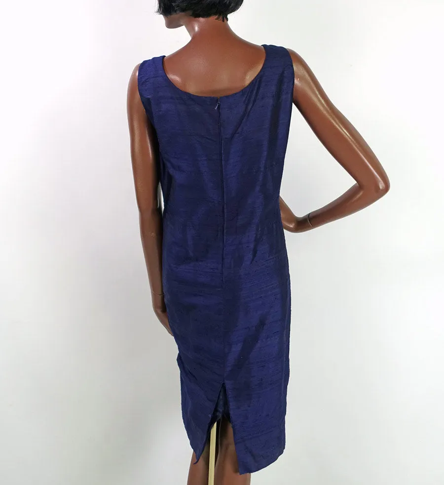 50s Purple Wiggle Dress Vintage 60s Sheath Wedding Guest Women's L/XL VFG