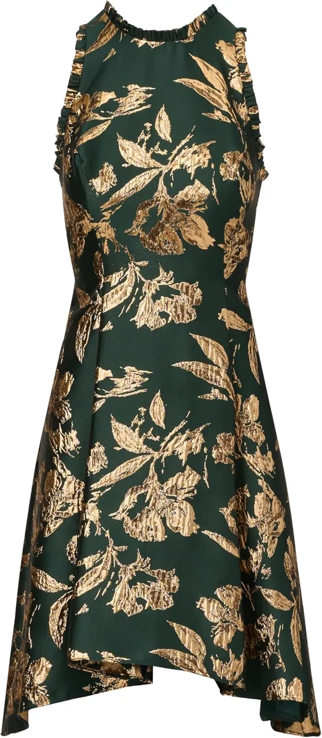 Adrianna Papell Women's Ruffle Jacquard Dress