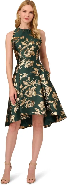 Adrianna Papell Women's Ruffle Jacquard Dress