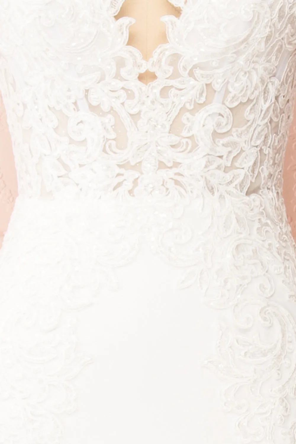 Aerlene | White Embroidered Mermaid Wedding Dress