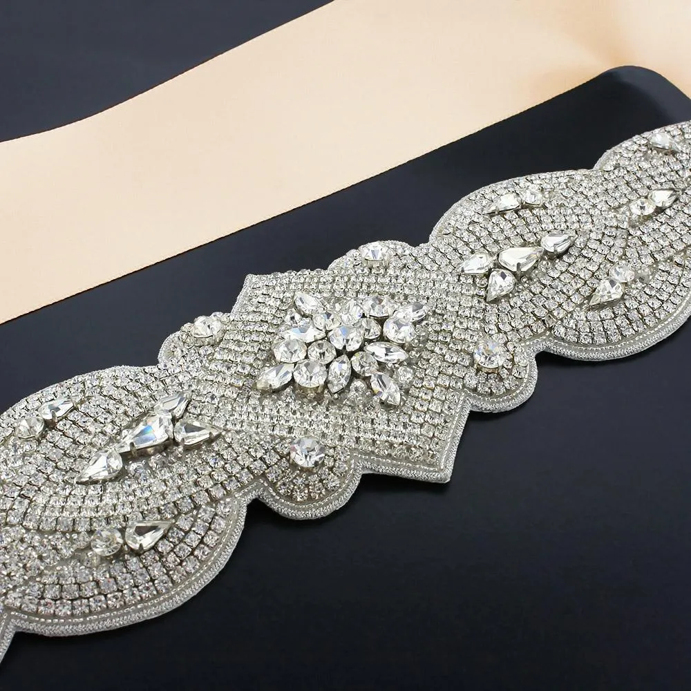 Dramatic Rhinestone Bridal Sash