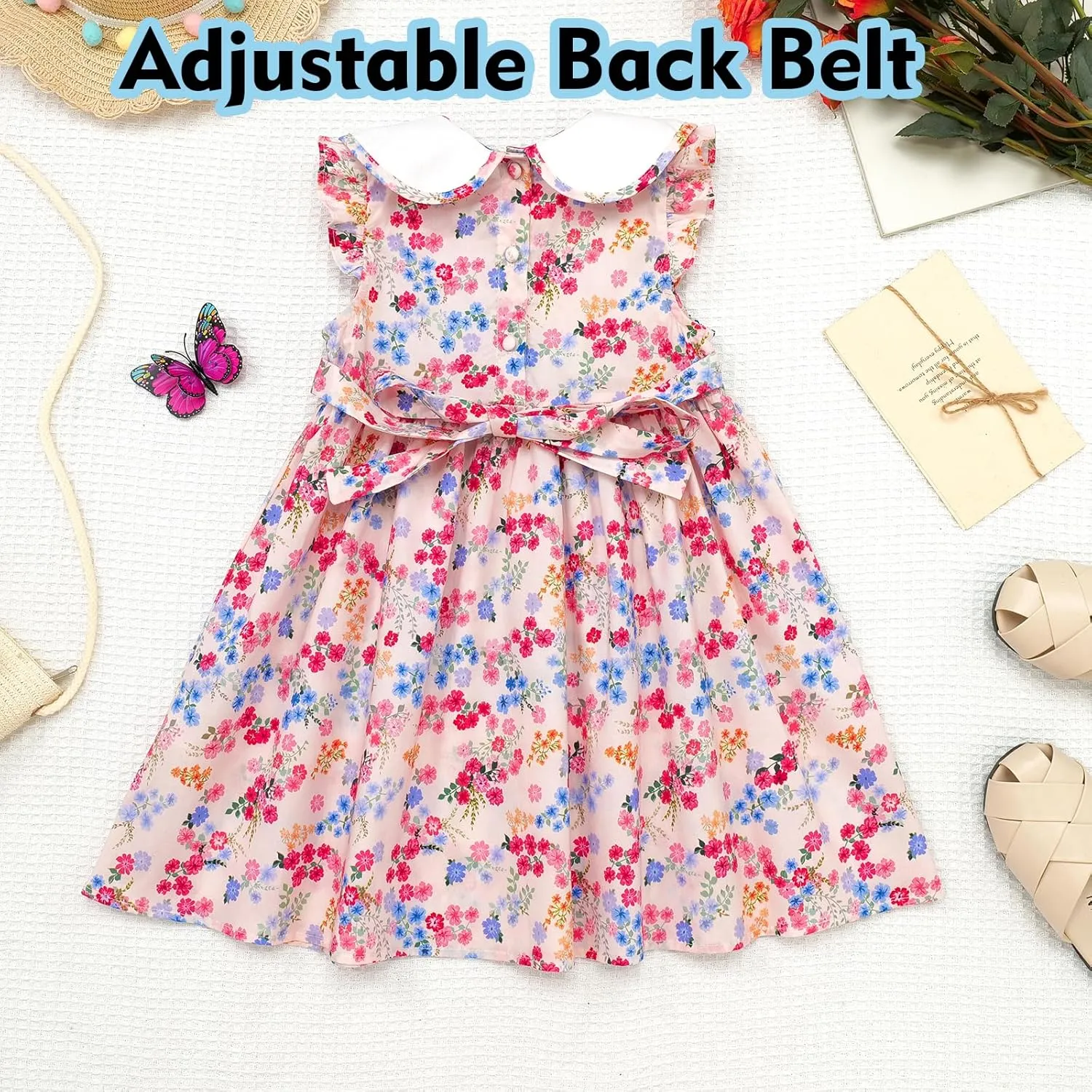 Girls' Dresses Spring Summer Smocked Casual Church Tea Party Vintage Graduation Dresses for Toddler Girl