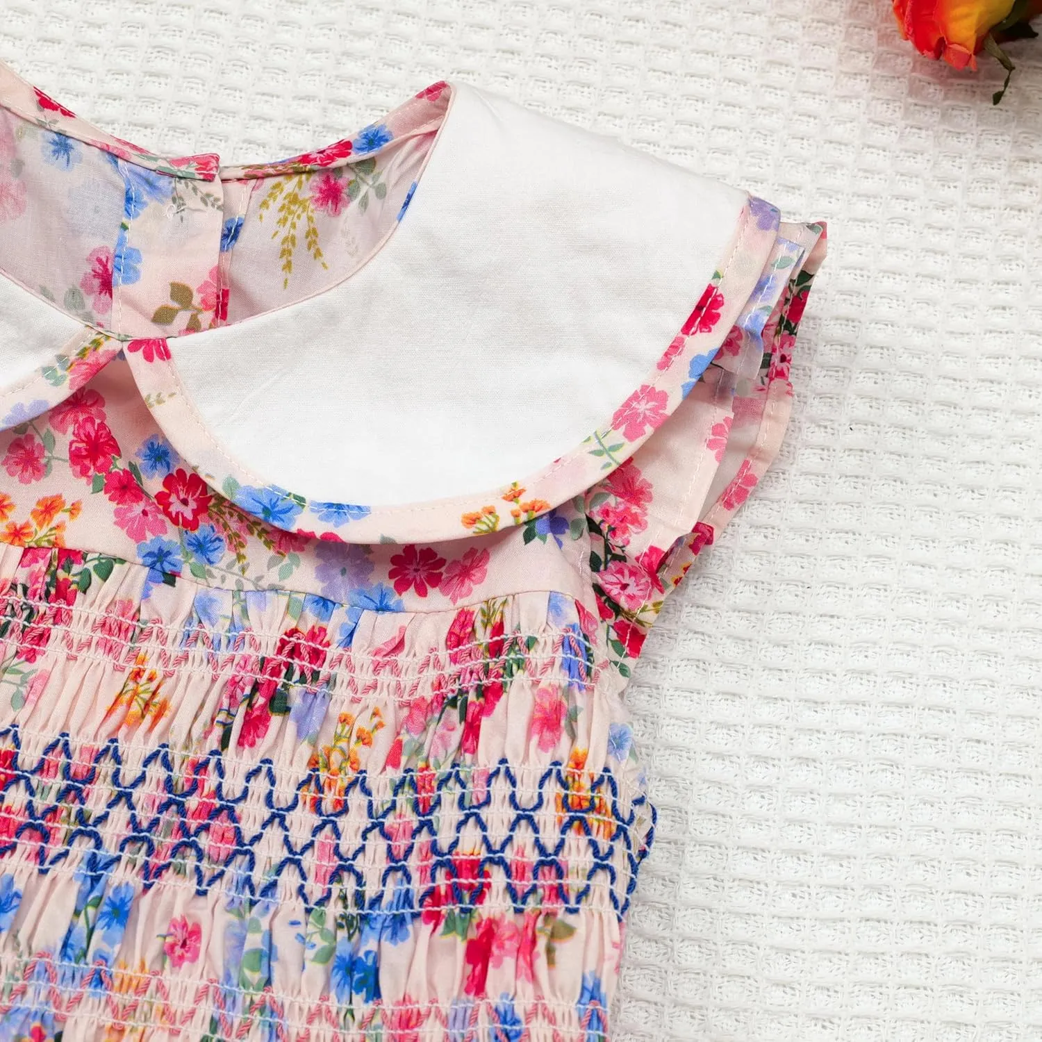 Girls' Dresses Spring Summer Smocked Casual Church Tea Party Vintage Graduation Dresses for Toddler Girl