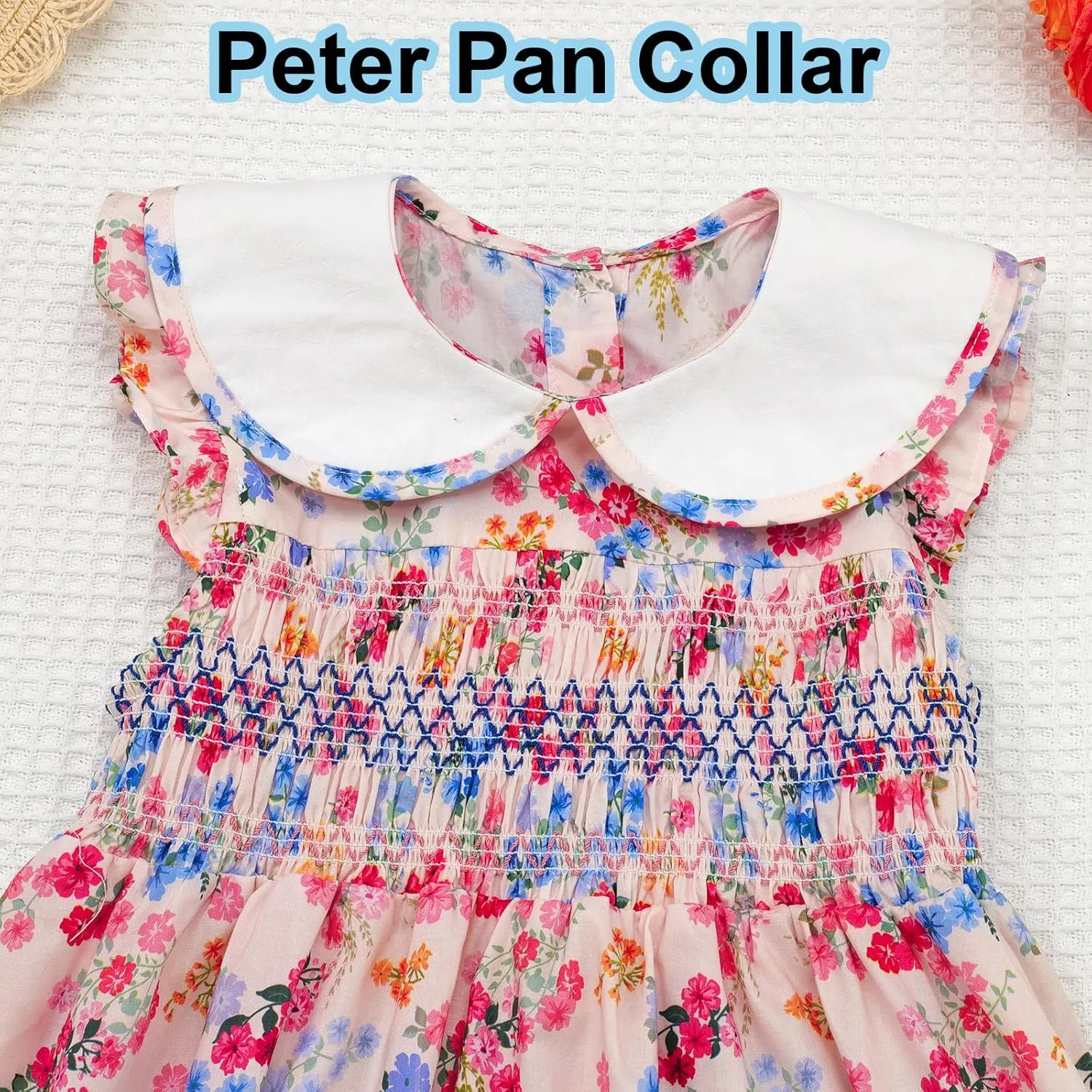 Girls' Dresses Spring Summer Smocked Casual Church Tea Party Vintage Graduation Dresses for Toddler Girl