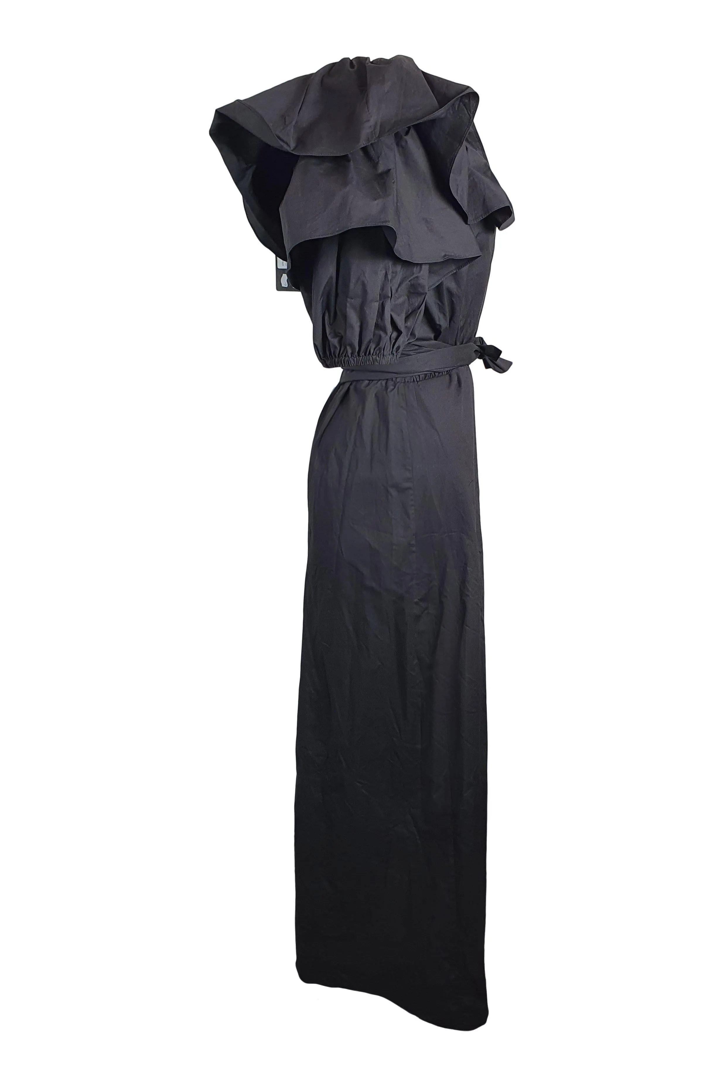 PAPER London Black Puff Sleeve Off Shoulder Gaga Dress (UK 10)