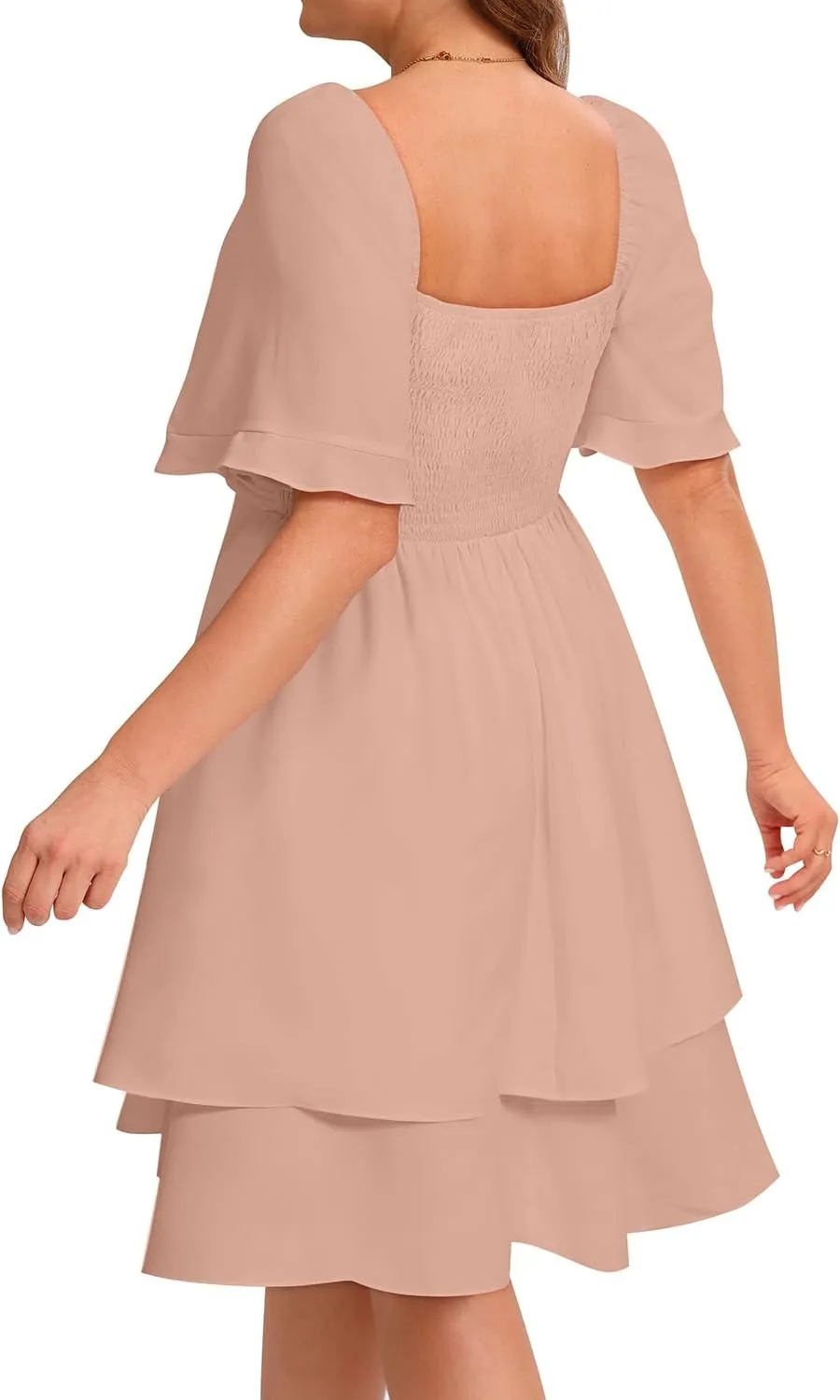 Pinup Fashion Women Graduation Dress Plus Size - Wedding Guest Summer Wrap V Neck Ruffle Knee Length Dresses