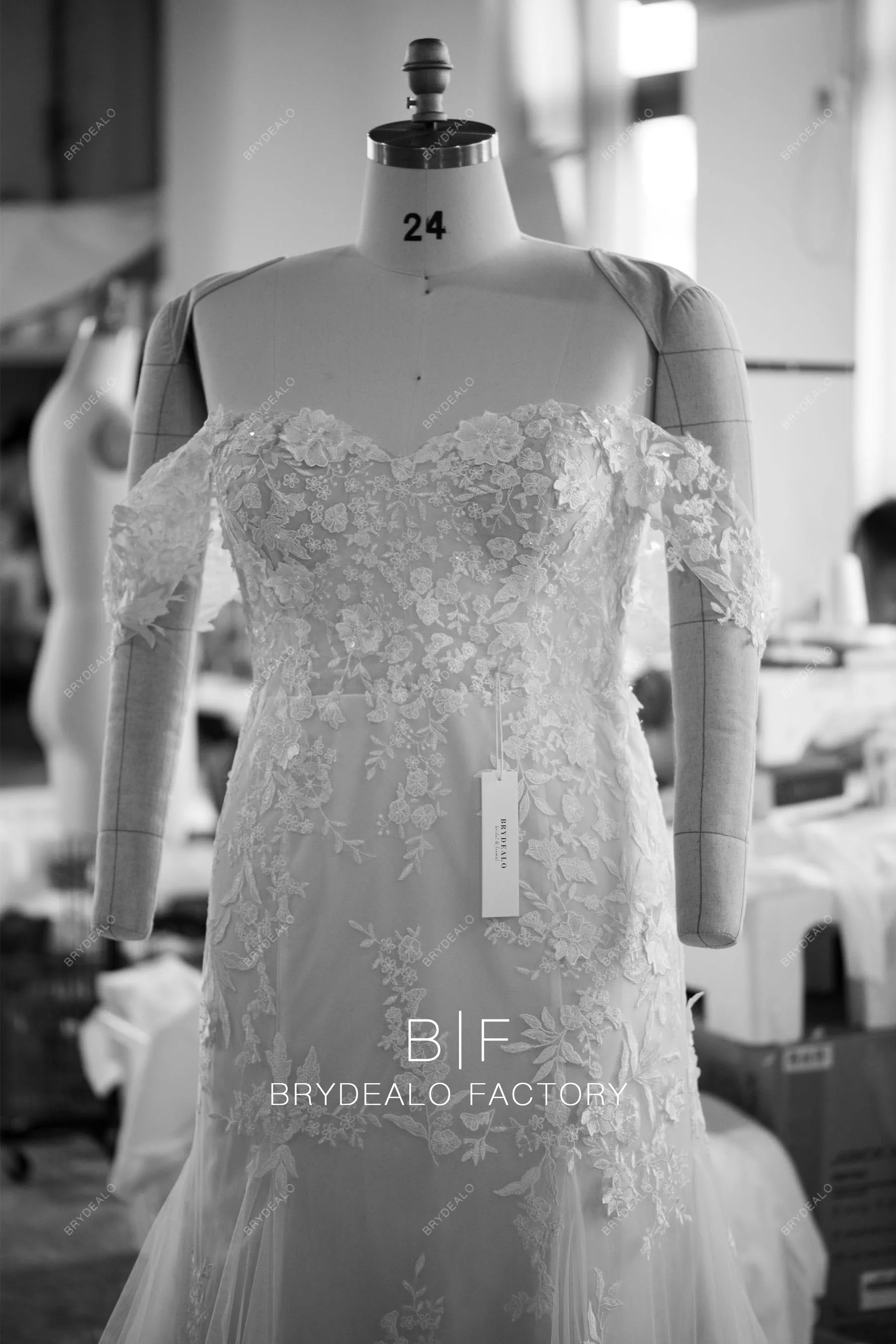 Plus Size Nude Pink Off Shoulder Lace Mermaid Destination Wedding Dress