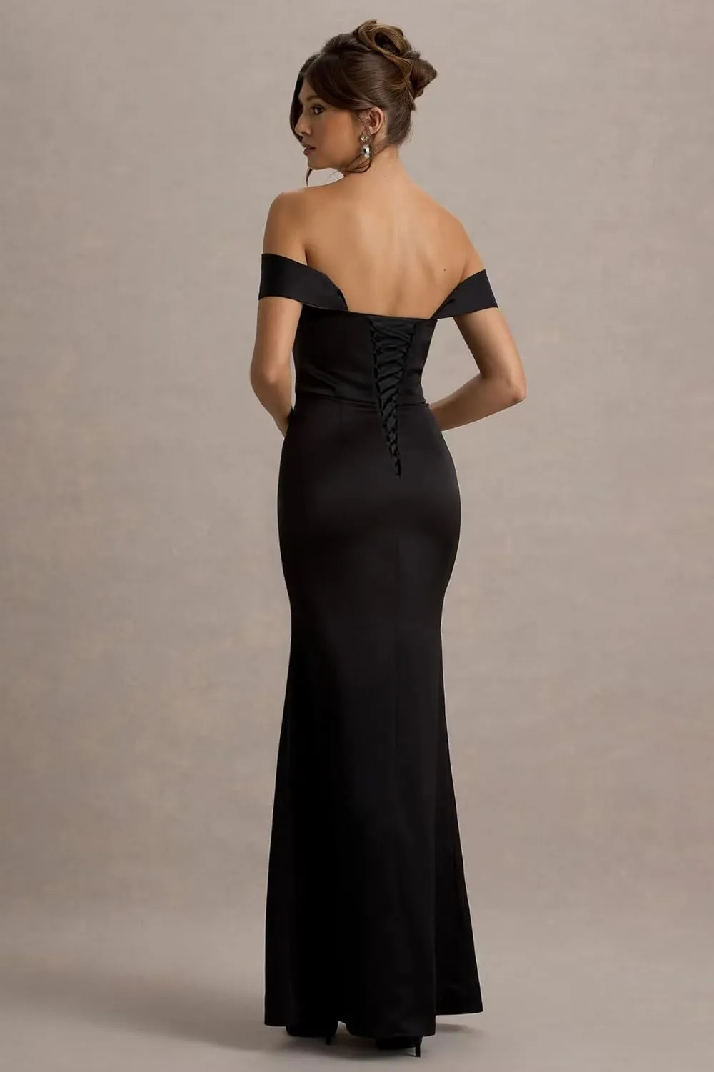 Satin Long Bridesmaid Dresses for Wedding 2025 Women's Mermaid Off The Shoulder Formal Prom Dresses with Slit.
