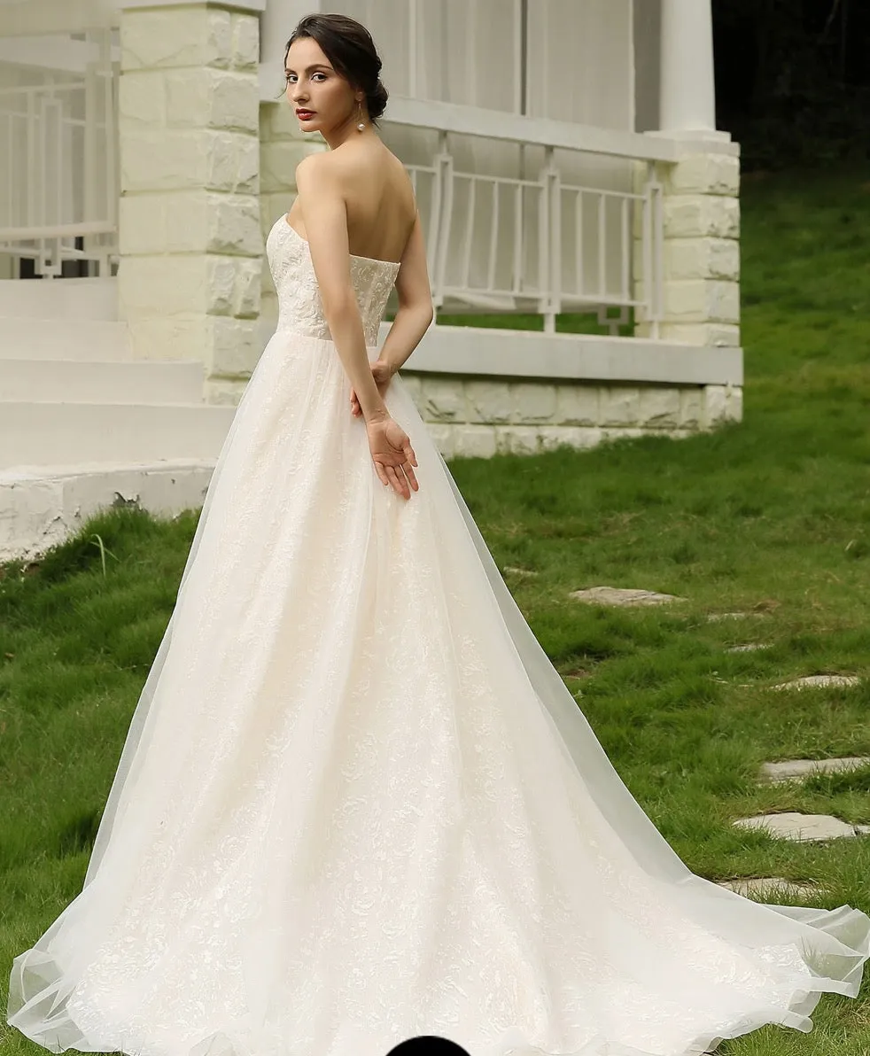 Sequins Princess Lace Wedding Dress