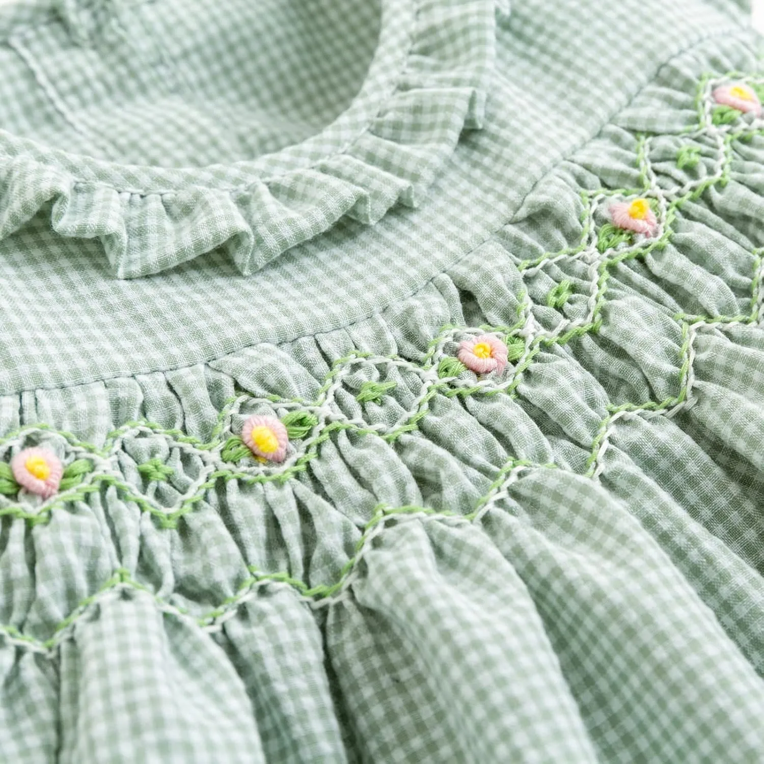 Simplee kids Baby Girl Smocked Dress Summer Casual Short Sleeve Dresses Floral Print Sundress Princess Dress for Toddlers