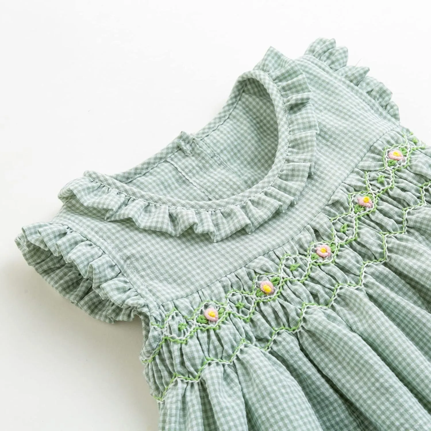 Simplee kids Baby Girl Smocked Dress Summer Casual Short Sleeve Dresses Floral Print Sundress Princess Dress for Toddlers