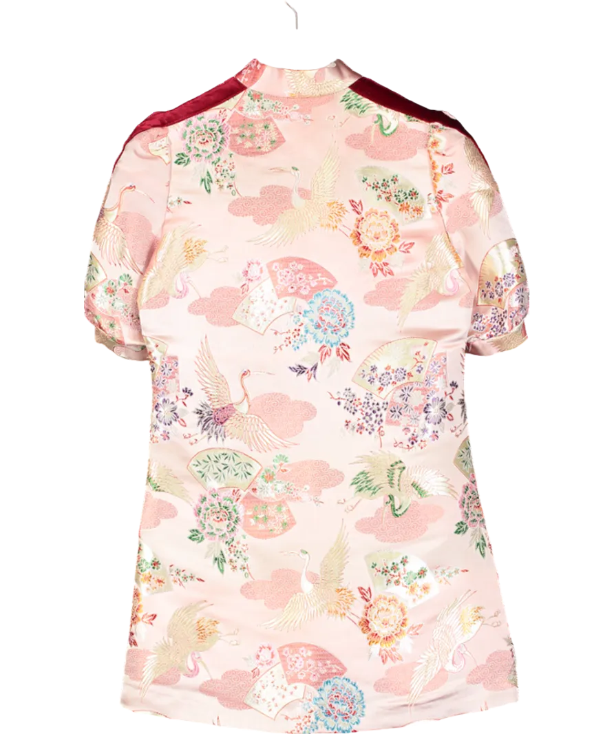 Skylence Pink Crane Serenity Dress UK S/M