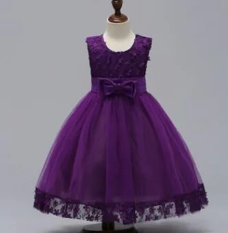 Wholesale Summer Kids Girls Princess Tutu Flower Wedding Dress Skirt
