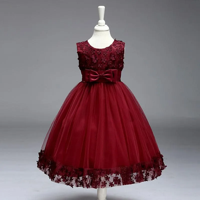 Wholesale Summer Kids Girls Princess Tutu Flower Wedding Dress Skirt