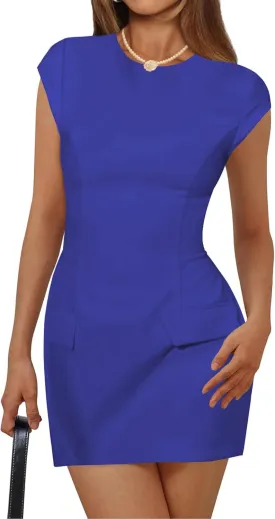 Womens Cap Sleeve Blazer Short Dresses Sexy Elegent Cocktail Wedding Guest Dress