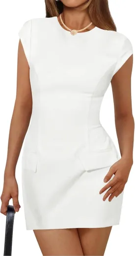 Womens Cap Sleeve Blazer Short Dresses Sexy Elegent Cocktail Wedding Guest Dress