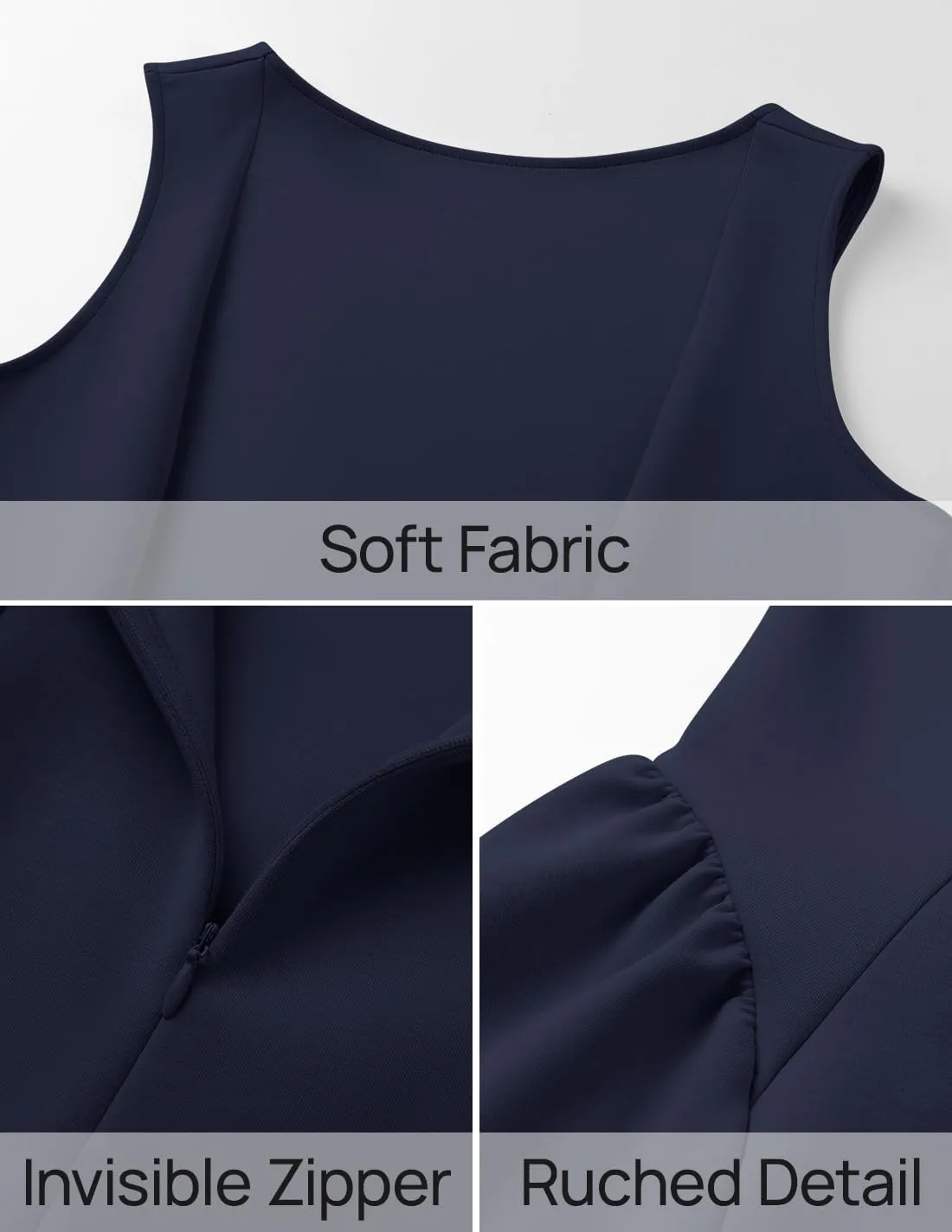 ZESICA Women's 2025 Summer Sleeveless Cocktail Mini Dress Boat Neck Backless Swing A Line Wedding Club Party Short Dresses